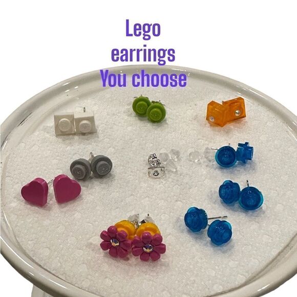 Lego earrings you choose , repurpose, upcycled buildable add listing to bundle - Picture 7 of 14